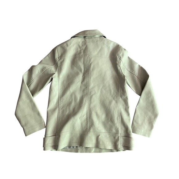 Forever 21 Women's Size L Moto Jacket Light Gray Biker (Collar Cracked Leather) - Picture 8 of 8